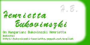 henrietta bukovinszki business card
